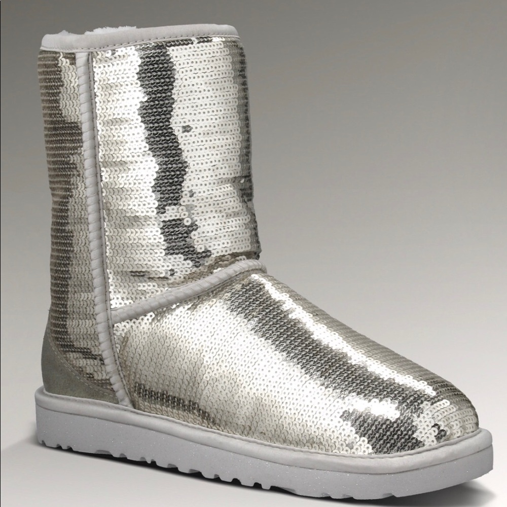Silver Sequin UGGS size 10